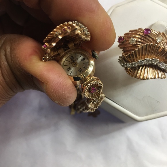 antique 14K yellow gold bracelet and ring - Picture 2 of 5